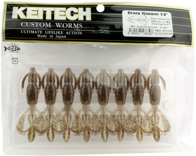 Силиконовая приманка KEITECH Crazy Flapper 2.8" #461 Gold Flash Craw 7.0см 8шт/уп Силиконовая приманка KEITECH Crazy Flapper 2.8" #461 Gold Flash Craw 7.0см 8шт/уп