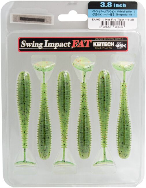 Виброхвост KEITECH Swing Impact FAT 3.8" EA#05 Hot Fire Tiger 9.7см 8.5гр 6шт/уп