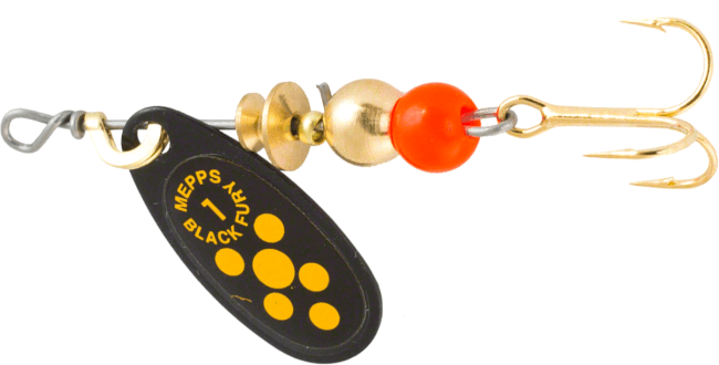 Блесна вращающаяся MEPPS Comet Black Fury NR/JN (черн/желт) №1 3,5г