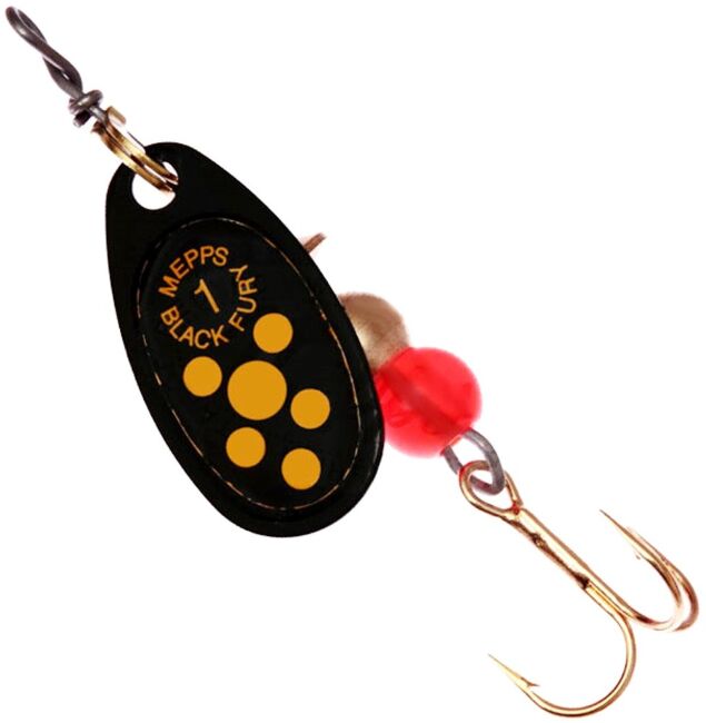 Блесна вращающаяся MEPPS Comet Black Fury NR/JN (черн/желт) №1 3,5г
