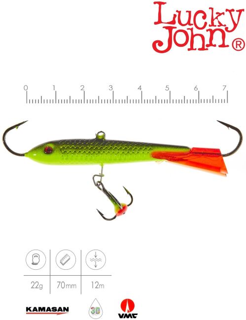 Балансир Lucky John CLASSIC 7 с тр. 70мм/31RT блистер