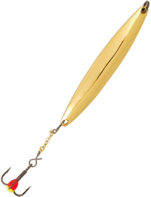 Блесна вертикальная зимняя Lucky John NAIL BLADE с цепочкой и тройником 55мм G блистер