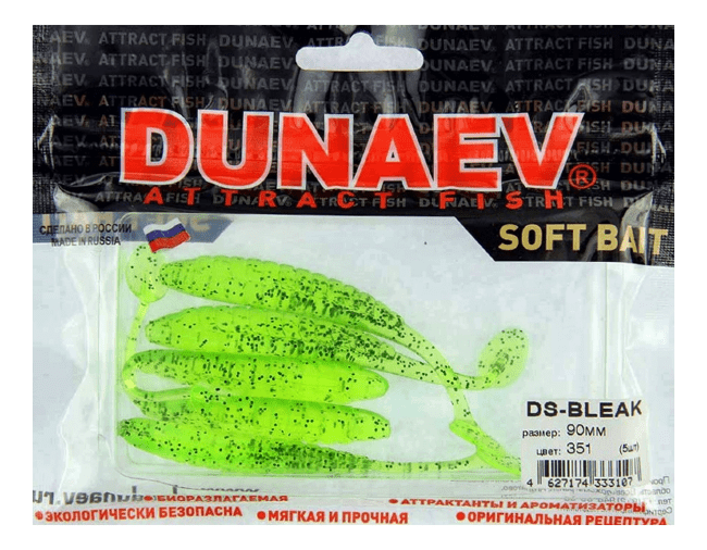 Приманка DS-BLEAK 90мм 5шт/уп, цвет (351) шартрез, блестки черные Приманка DS-BLEAK 90мм 5шт/уп, цвет (351) шартрез, блестки черные