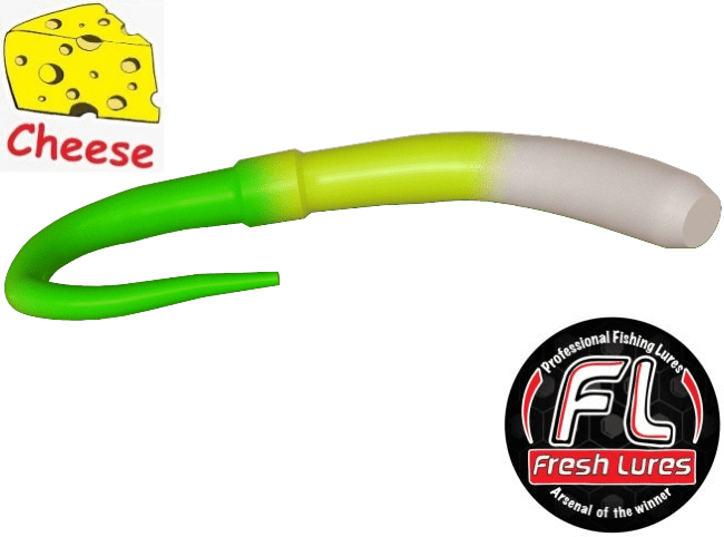 Силиконовая приманка FRESH LURES FlipWorm 3.1”/77мм Сыр #410 10шт/уп