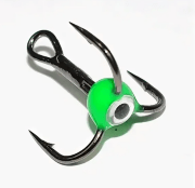 Тройник Владимирский OWNER CT36BC №10 капля "Рыбий глаз" флюор зелёный