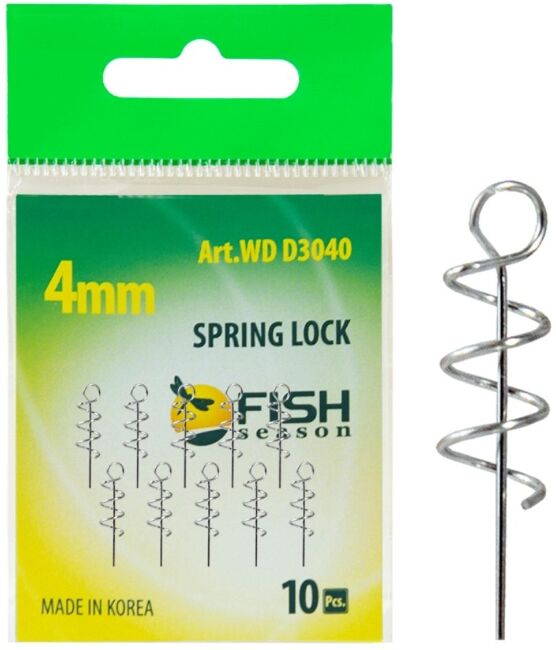 Спираль для силикон приманок FISH SEASON Spring Lock средняя:4мм 10шт/уп WD D3040