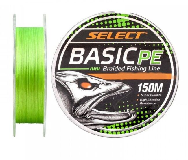 Плетёный шнур SELECT BasicPE X4 150м 0.12мм 12lb/5.6кг светло-зелен Плетёный шнур SELECT BasicPE X4 150м 0.12мм 12lb/5.6кг светло-зелен
