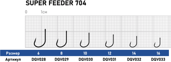 Крючок DUNAEV Super Feeder 704 #10 10шт/уп
