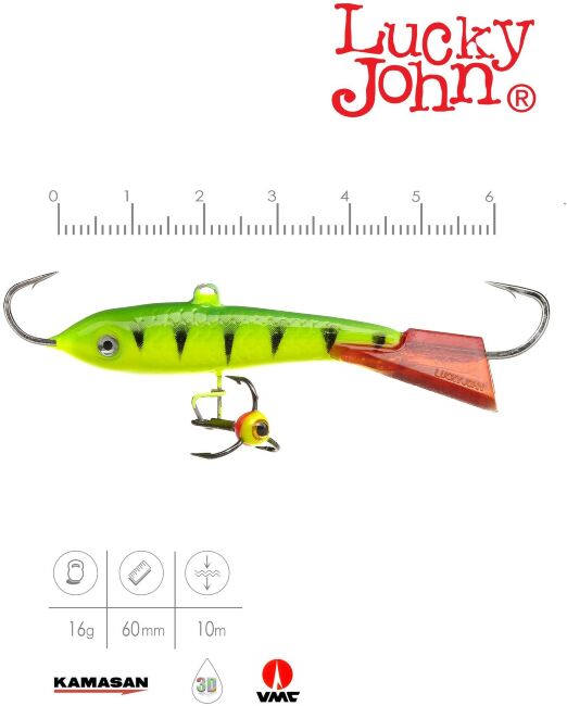 Балансир Lucky John CLASSIC 6 с тр. 60мм/36RT блистер