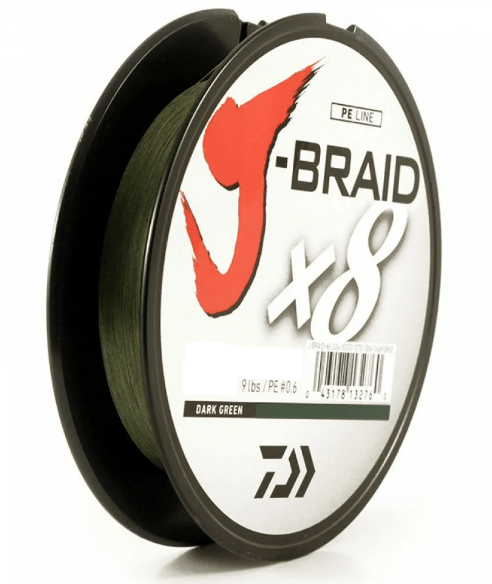 Плетёный шнур DAIWA J-Braid X8 150м 0.06мм 2.6кг темно-зеленый