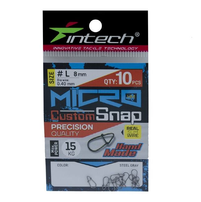 Застежка INTECH Micro Custom Snap L 15кг 10шт/уп