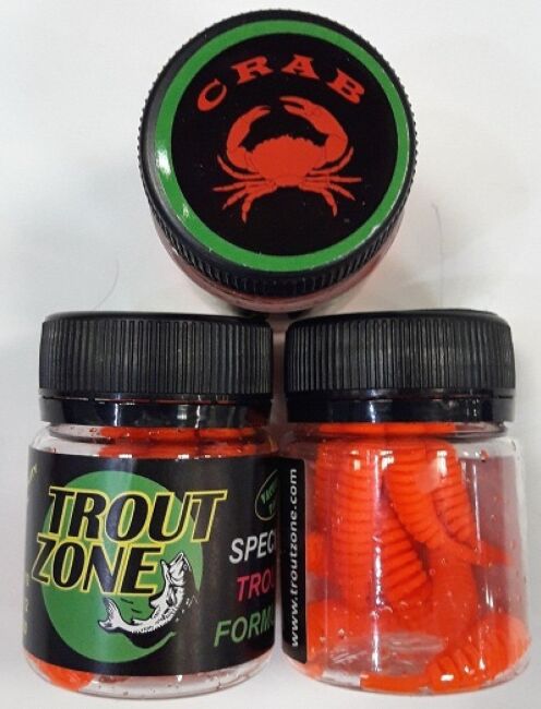 Силиконовая приманка TROUT ZONE Ribber Pupa 1.8" оранжевый краб 10шт/уп