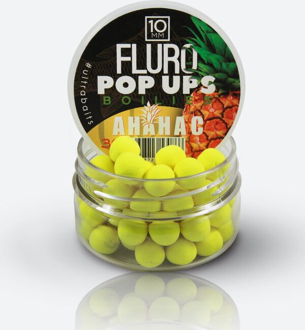 Бойлы плавающие ULTRABAITS Fluoro Pop Up Ананас 10мм, 30гр/уп
