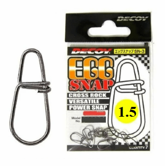 Застежка DECOY Egg Snap SN-3 №1.5 38lb/17.3кг черный 7шт/уп (814680) Застежка DECOY Egg Snap SN-3 №1.5 38lb/17.3кг черный 7шт/уп (814680)