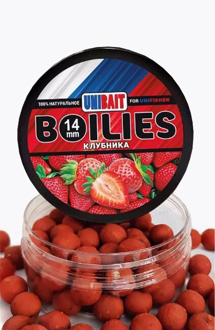 Бойлы Unibait вареные 14мм Клубника