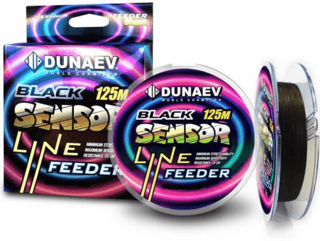 Леска DUNAEV Black Sensor Feeder Line 125м 0.285мм 7кг черная, тонущая Леска DUNAEV Black Sensor Feeder Line 125м 0.285мм 7кг черная, тонущая