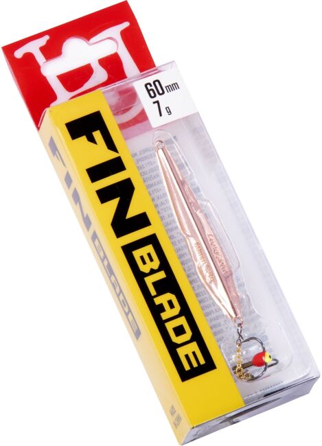 Блесна вертикальная зимняя Lucky John FIN Blade с цепочкой и тройником  60мм C блистер