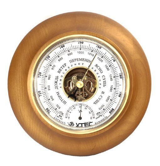 Барометр комнатный стрелочный настенный с термометром Øшкалы 127мм БТКСН-18