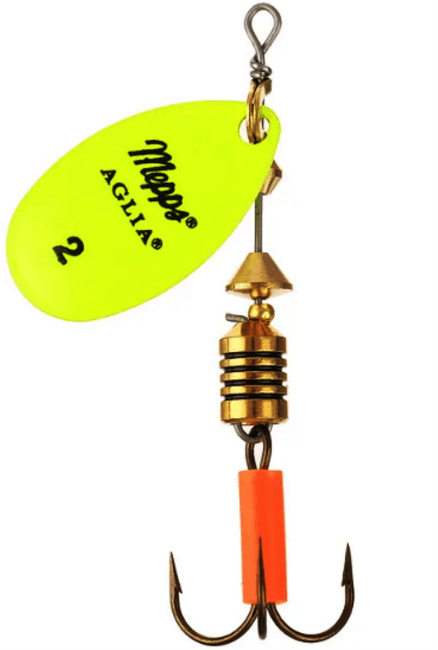 Блесна вращающаяся MEPPS Aglia Fluo Chartreus №2 4,5гр
