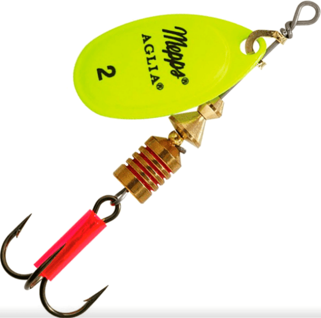 Блесна вращающаяся MEPPS Aglia Fluo Chartreus №2 4,5гр