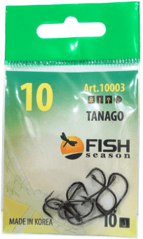 Крючок FISH SEASON 10003 TANAGO  № 10  колечко черн.хром кован 10шт/уп