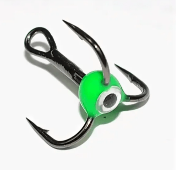 Тройник Владимирский OWNER CT36BC №8 капля "Рыбий глаз" флюор зелёный