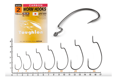 Крючок офсетный TOUGHLON #2/0 9шт/уп