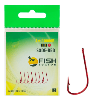 Крючок FISH SEASON Sode-Ring №0,8 колечко красный 10шт/уп 10006-R008F Крючок FISH SEASON Sode-Ring №0,8 колечко красный 10шт/уп 10006-R008F