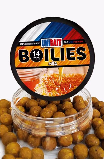 Бойлы Unibait вареные 14мм Мед