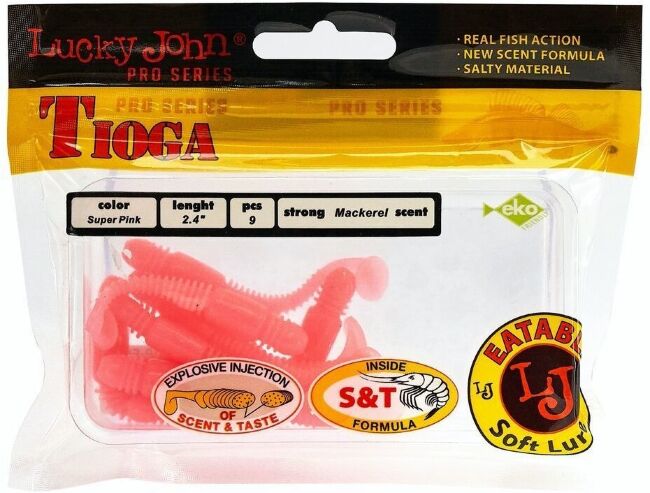 Виброхвост LUCKY JOHN Pro Series Tioga 2.4" 62мм #F05 9шт/уп 140119-F05 Виброхвост LUCKY JOHN Pro Series Tioga 2.4" 62мм #F05 9шт/уп 140119-F05