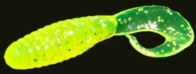 Твистер ALLVEGA Flutter Tail Grub 5.5см 1.8гр 10шт/уп #001 chartreuse