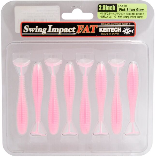 Виброхвост KEITECH Swing Impact FAT 2.8" EA#10 Pink Silver Glow 7см 3.5гр 8шт/уп Виброхвост KEITECH Swing Impact FAT 2.8" EA#10 Pink Silver Glow 7см 3.5гр 8шт/уп