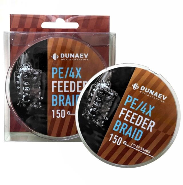 Плетеный шнур DUNAEV FEEDER BRAID PE X4 150м коричневый 0,14мм Плетеный шнур DUNAEV FEEDER BRAID PE X4 150м коричневый 0,14мм