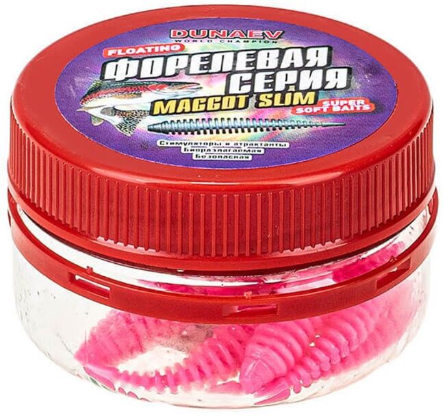 Силиконовая приманка DUNAEV DT Maggot Slim 50мм #150 розовый СЫР 6шт/уп