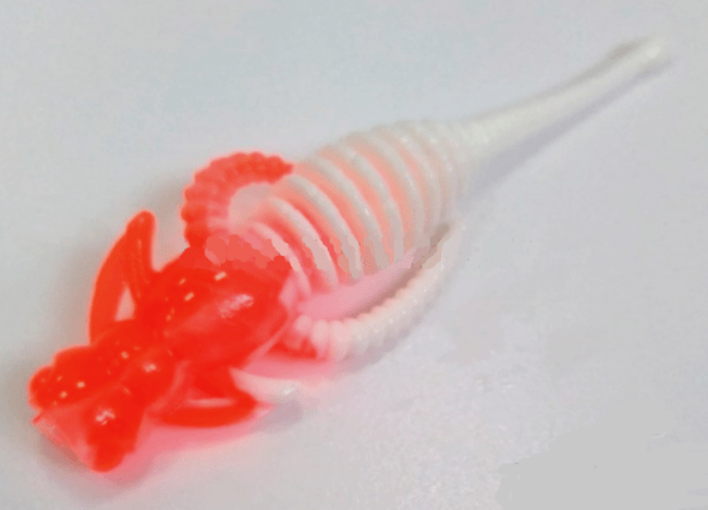 Силикон приманка BORODA BAITS Caligula Jr DC 45мм 0.6гр Красн/Белый Сыр 10шт/уп