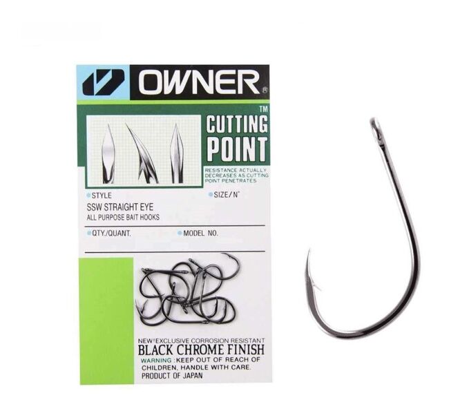 Крючок OWNER 5180-04 SSW Straight Eye колечко черн.хром кован 10шт/уп Крючок OWNER 5180-04 SSW Straight Eye колечко черн.хром кован 10шт/уп