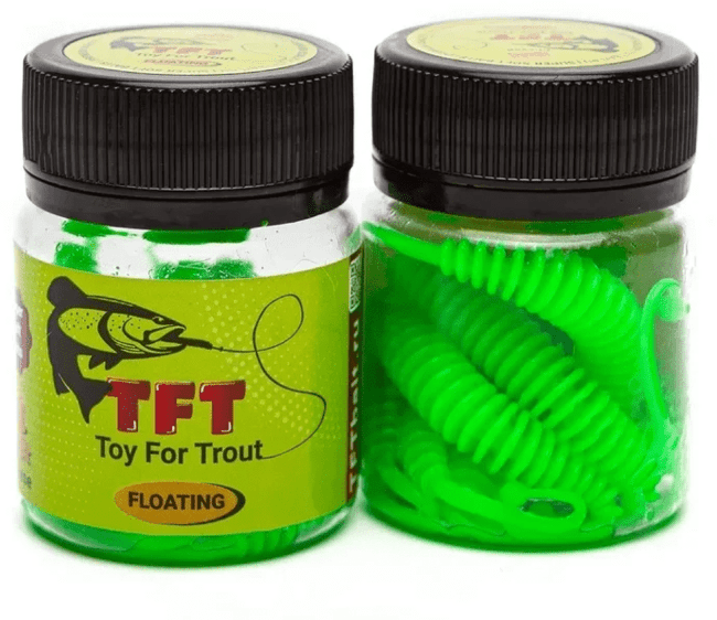 TFT Приманка силиконовая 77 мм. WORMS Цвет: W-06 Зеленый , Аромат: Сыр, 8 шт.