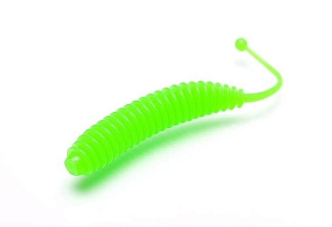 TFT Приманка силиконовая 77 мм. WORMS Цвет: W-06 Зеленый , Аромат: Сыр, 8 шт.