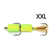 Приманка ППУ составник с тройником КОНТАКТ Мандула XXL  Желто/салатовый 2шт/уп