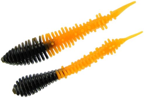 Силикон приманка MILMAX Пиявка 3" 76мм Сыр №025 черн оранж хв. UV 7шт/уп МЛПС-1825-2