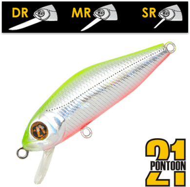 Воблер PONTOON21 CrackJack 38SP-MR 38мм 2.5гр 0.7-1.0м A62 Crash Fresh Chartreuse Silver
