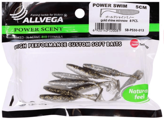 Виброхвост ALLVEGA Power Swim 5см 1гр 8шт/уп #013 gold shine minnow Виброхвост ALLVEGA Power Swim 5см 1гр 8шт/уп #013 gold shine minnow