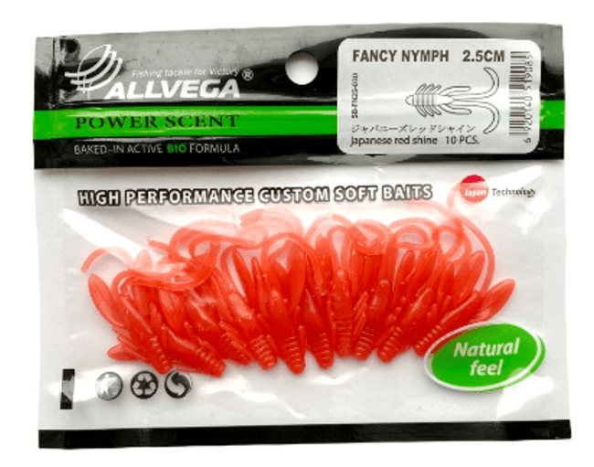 Нимфа ALLVEGA Fancy Nymph 2.5см 0.8гр 10шт/уп #030 japanese red shine Нимфа ALLVEGA Fancy Nymph 2.5см 0.8гр 10шт/уп #030 japanese red shine