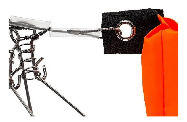 Кукан с поплавком трос стальной на мотовиле