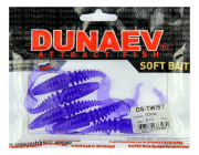 Приманка DS-TWIST 90мм 5шт/уп, цвет (610) фиолетовый, блестки серебрянные