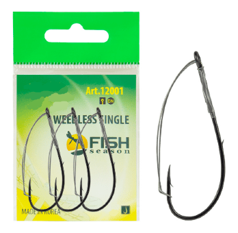 Крючок FISH SEASON Weedless Single №1/0 незацепляйка 3шт/уп 12001-1/0F