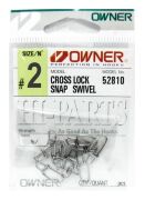 Застежка OWNER 52810-2 Cross Lock Snap №02 49кг стальной 10шт/уп