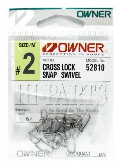Застежка OWNER 52810-2 Cross Lock Snap №02 49кг стальной 10шт/уп