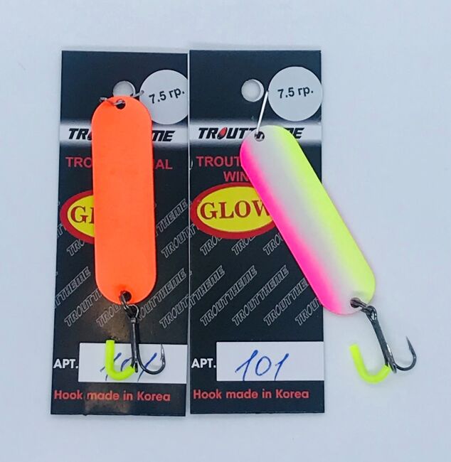 Блесна колеблющаяся TROUTTHEME Trout Special Winter 7.5гр 55мм #101 Glow
