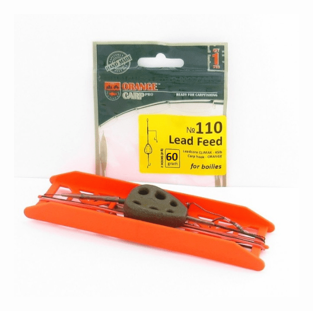 Монтаж карповый LIFE ORANGE Lead Feed №110 60гр 2 hook #4 for boilies